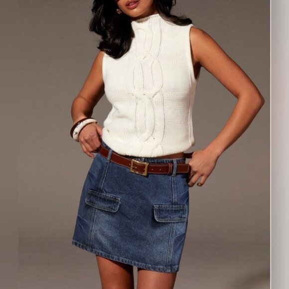 By Design Dresses & Skirts - Short Denim Mini Skirt Dark Wash